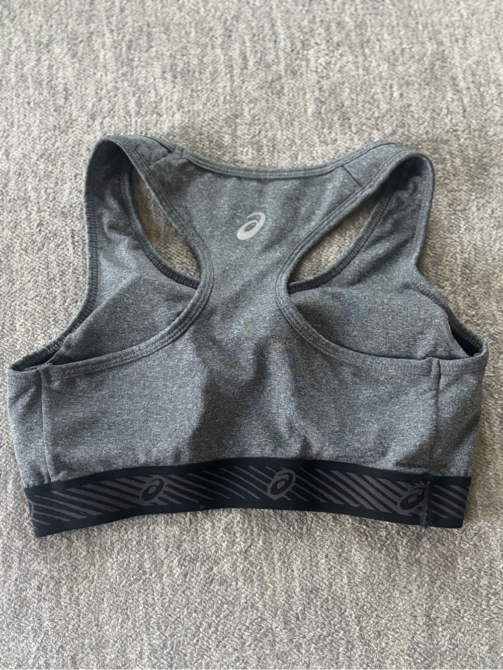 ASICS Gray Racerback Sports Bra Size S - Picture 2 of 3